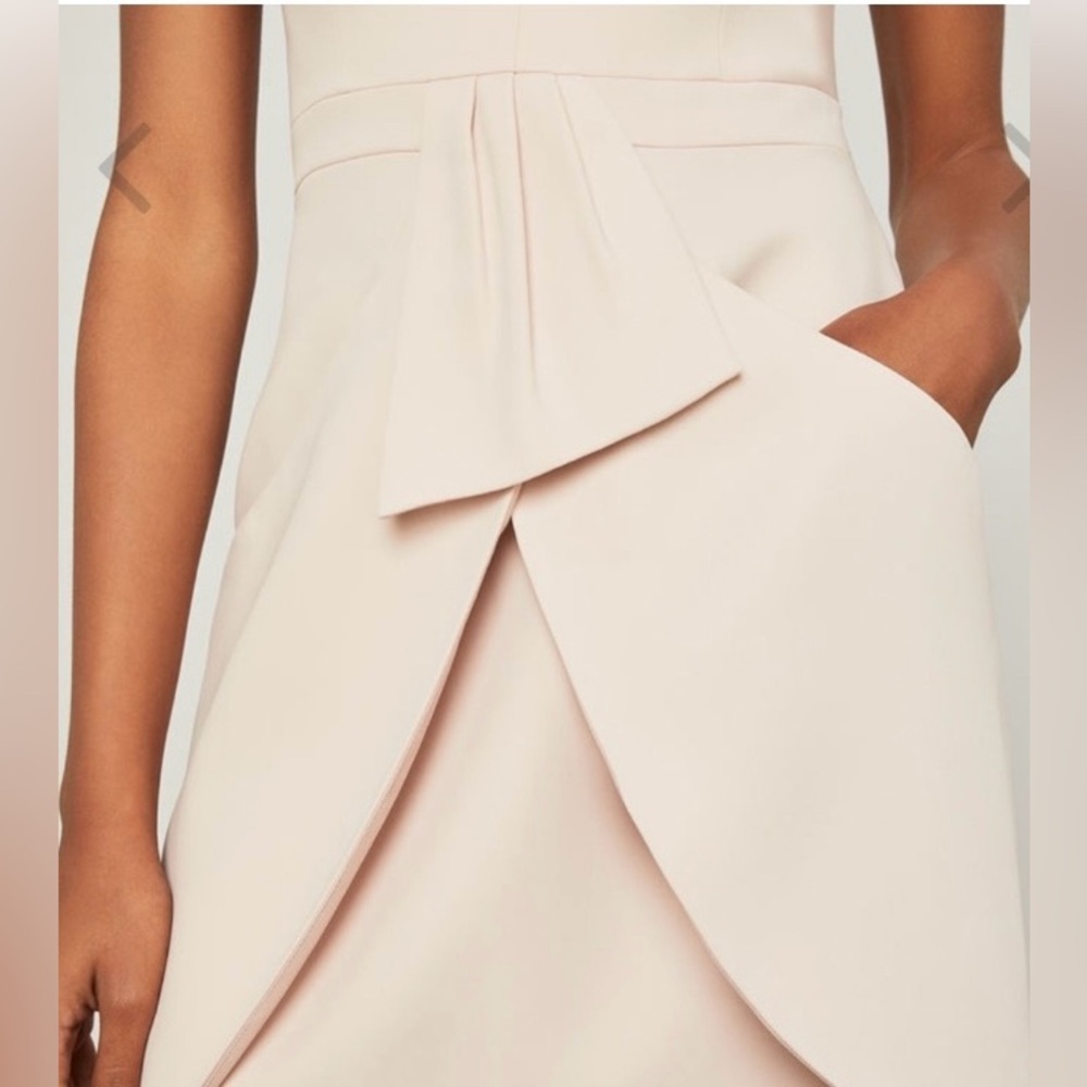 BCBGMaxAzria Claire Sleeveless Draped Skirt Dress in Bare Pink - Picture 3 of 13